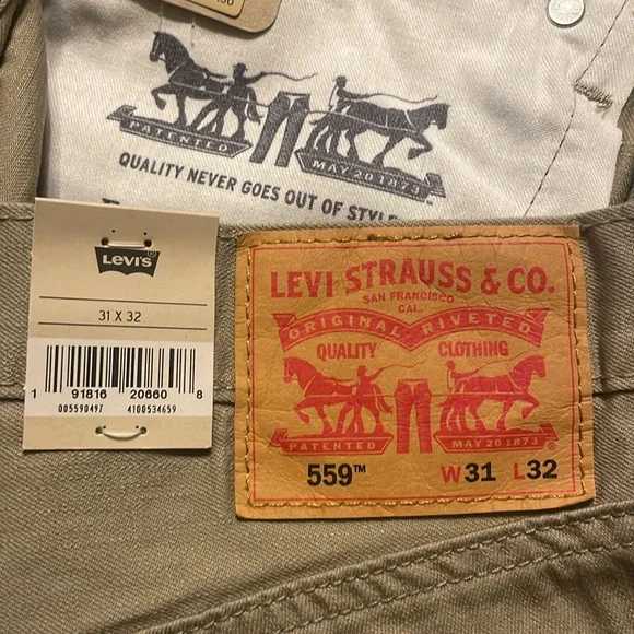 Levi’s men’s jeans Suze 31x32 style 559 Relaxed Straight fit 100% cotton NWT - Picture 9 of 16